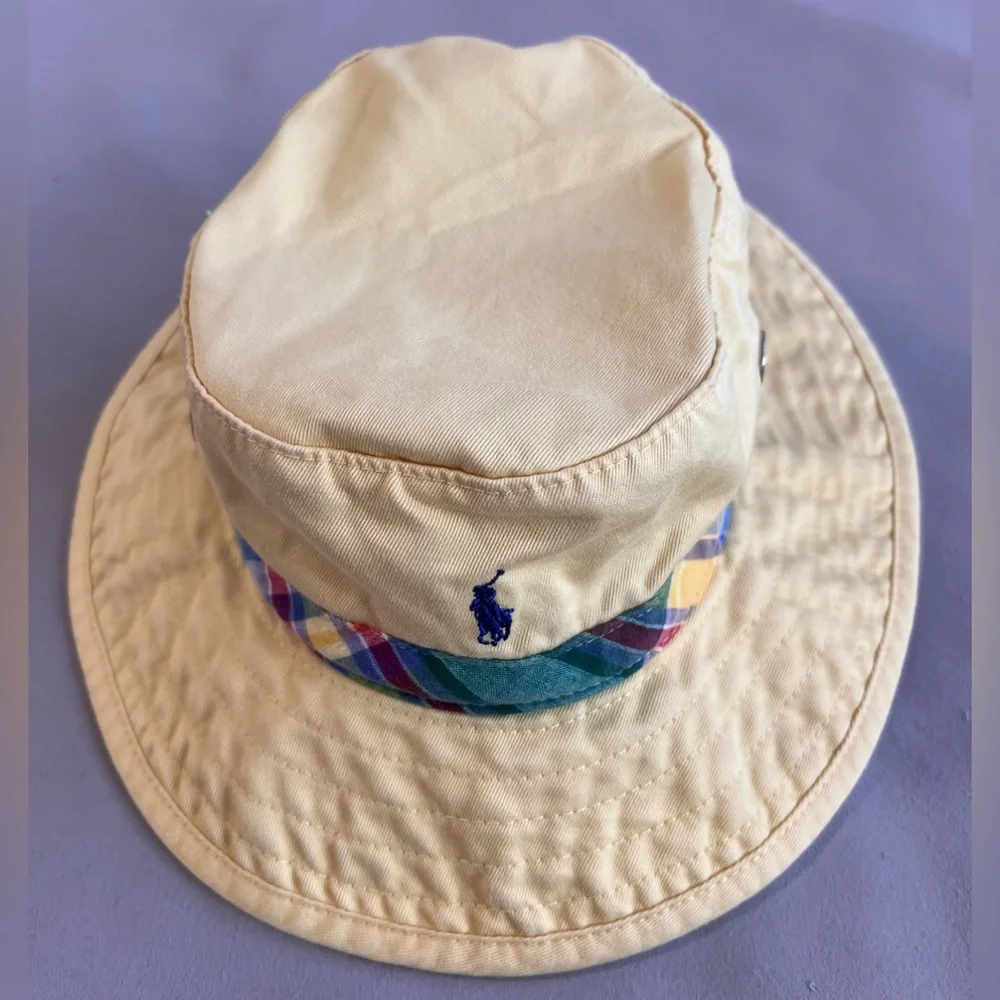 Polo Ralph‎ Lauren  Toddlers Bucket Hat Solid Plaid Yellow Unisex Kids